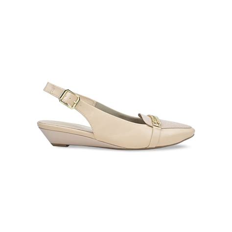 Buy ROCIA Empower By Beige Women Solid Chained Sling Back Wedges Online