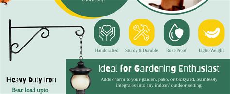 ecofynd 2 Pack Metal Wall Hook Hanging Plant Bracket | Decorative ...