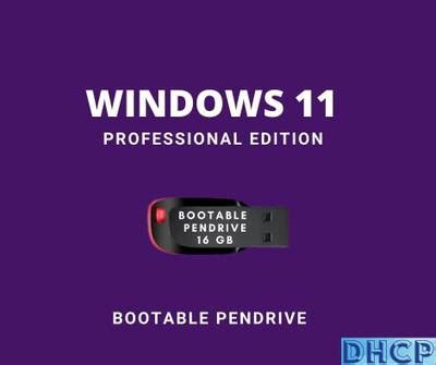 dhcp Windows 11 Bootable Pendrive all editions 64bit - Price History