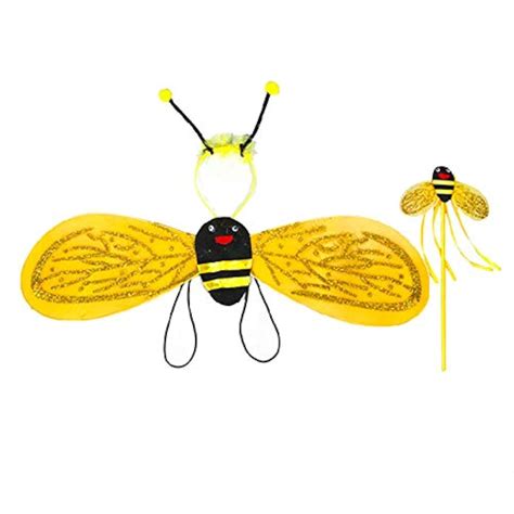 Buy FancyDressWale Kids Bee Costume Wings Headband Wand for Cosplay ...