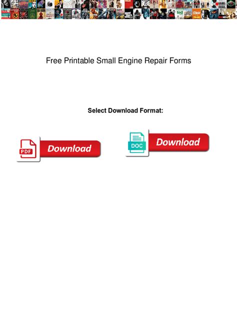 free printable small engine repair forms