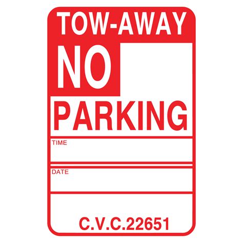 TOW-AWAY NO PARKING CVC 222651 Cardboard Sign-trafficsafetywarehouse.com