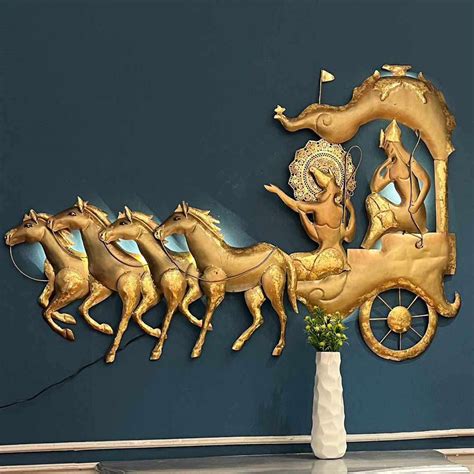 Arjun Rath Metal Wall Art With LED Lights – SUREKH DECOR