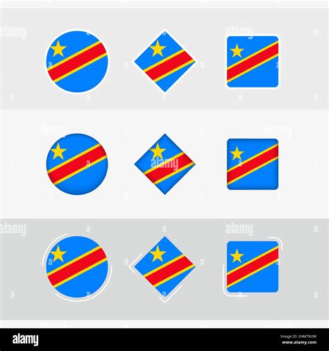 DR Congo flag icons set, vector flag of DR Congo. Three versions of ...
