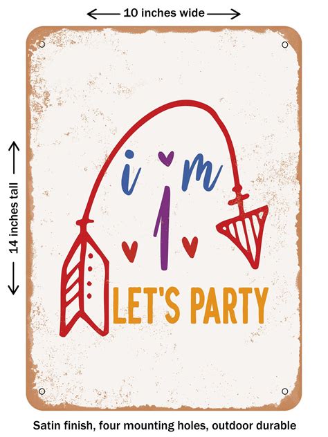 DECORATIVE METAL SIGN - I'm Lets Party - Vintage Rusty Look, Size: 10 x ...
