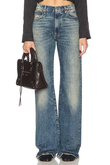 R13 Jane Wide Leg Jeans in Kelly Stretch | FWRD