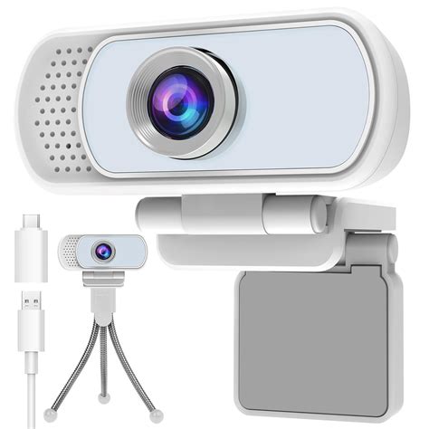 Hrayzan Webcam with Microphone,Webcam 1080p White,USB Web Camera 110 ...