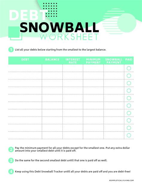 Snowball Debt Worksheet