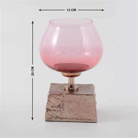 Buy Splendid Terra Roza Glass Pedestal T-Light Holder from Home Centre ...
