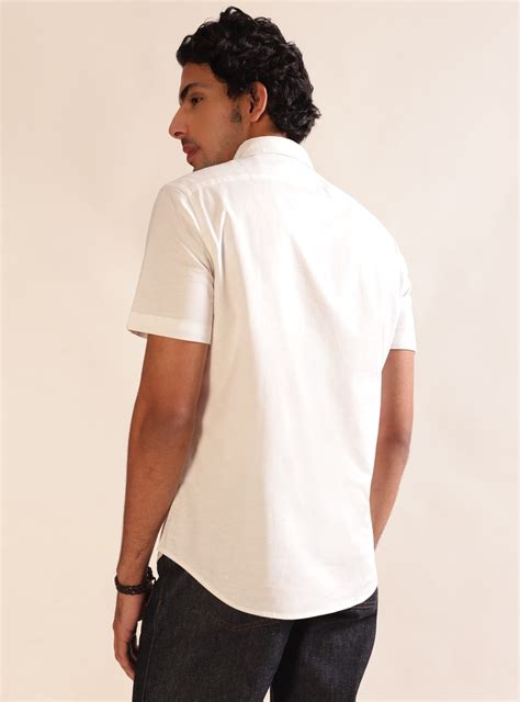 Buy Essential Oxford Shirt | Casual White Solid Shirts for Men Online ...