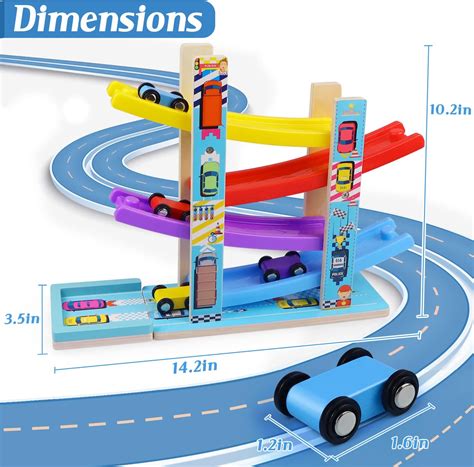 Buy Montessori Toys for Toddlers, Children Race Track Toy with 4 Cars ...