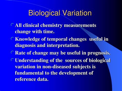PPT - Understanding Biological Variation in Biochemical Measurements ...