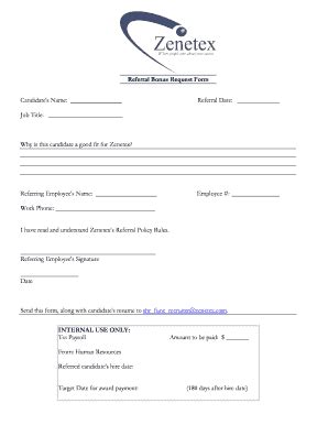 Fillable Online Referral Procedures - zenetex.com Fax Email Print ...