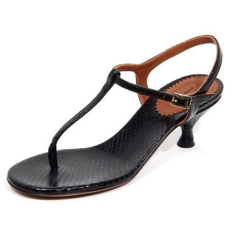 G1556 infradito donna L'AUTRE CHOSE leather black sandal woman