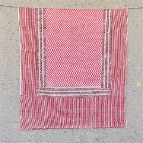 MEERU -Mul Cotton Jaipuri Pink Stripes And Zig Zag Dupatta – Sanskruti