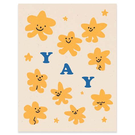 Yay Stars Greetings Card by Maria Ramos for Wrap | Branding design ...
