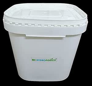 WE Hydroponics Square 40 Liter Bucket with Lid, Multipurpose Tank for ...