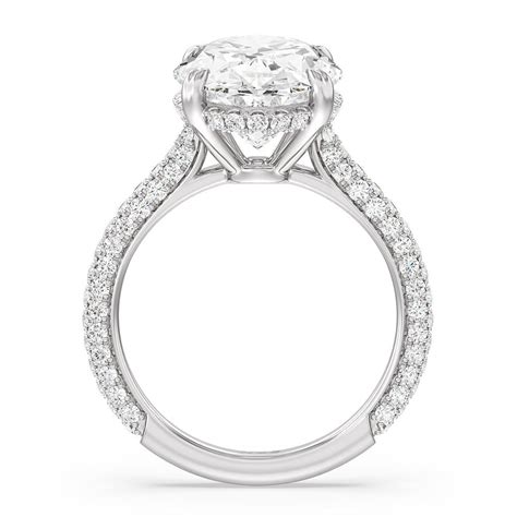 Elegance Diamond Studded Gallery Hidden Halo Engagement Ring ...