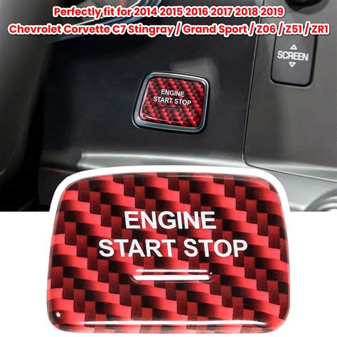 Buy Carbon Fiber Keyless Engine Start/Stop Push Button Cover Trim for ...
