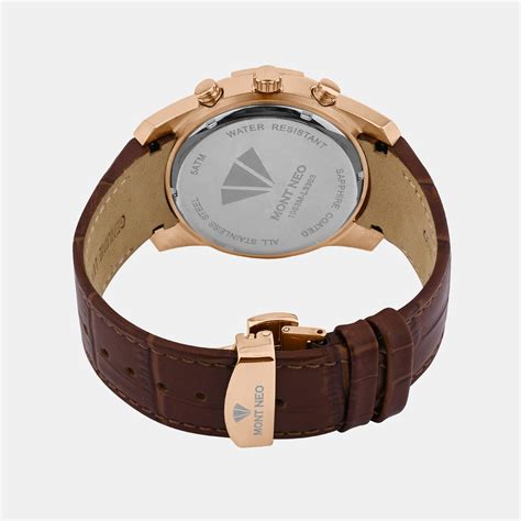 Men Quartz White Dial Multi-Function Leather Watch 1053M-L3303 – Mont Neo