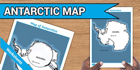 Antarctic Map With and Without Names Worksheets