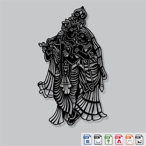 2D Modern Art Radha Krishna Laser Cutting – ArtElora