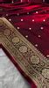 Deep Maroon Kanjivaram Silk Saree with Golden Zari Polka Butta & Tradi ...