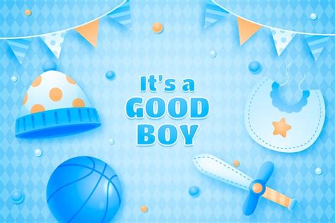 Realistic baby boy background | Free Vector