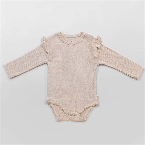 Ecru Long Frill Sleeve Romper – Softsens Baby Clothing