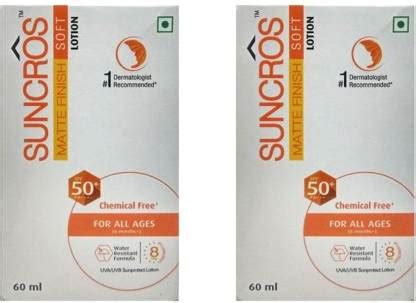 Suncros Sunscreen - SPF 50+ PA+++ Matte Finish Soft Lotion - Price in ...