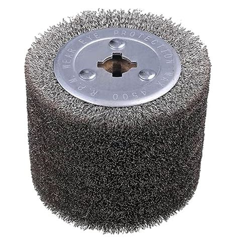 KISEKI 4.7" x 4" Stainless Steel Wire Brush Drum Surface Conditioning ...