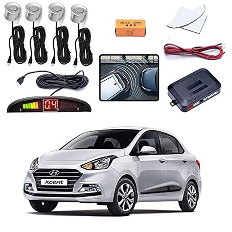 Olmeo Reverse Car Parking Sensor Led Display Silver for Hyundai Xcent ...