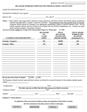 Fillable Online pensation construction credit delaware form Fax Email ...
