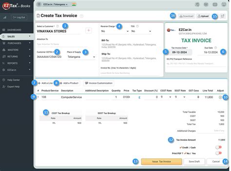 How to create a GST ready Tax Invoice ? | EZTax.in GST Help Center