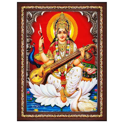 Pavan Photo Laminations Saraswati Devi Goddess Saraswathi Maa Wall ...