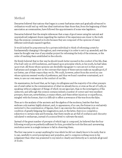 Meditations - Summary Philosophy Honours - Method Descartes believed ...