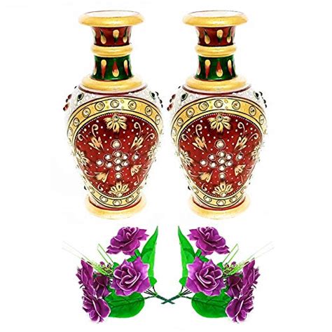 Buy Handicraft Kingdom Marble Flower Vase for Living Room| Designer ...