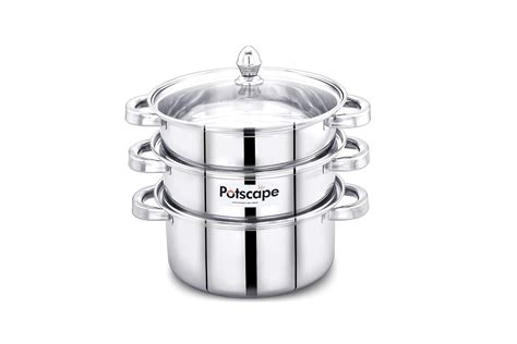 POTSCAPE Potscape Stainless Steel Cruise Triplet 3-Tier Steamer|Gas ...