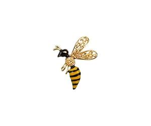 Buy Knighthood Black And Yellow Bee With Beige Stone Detailing Brooch ...