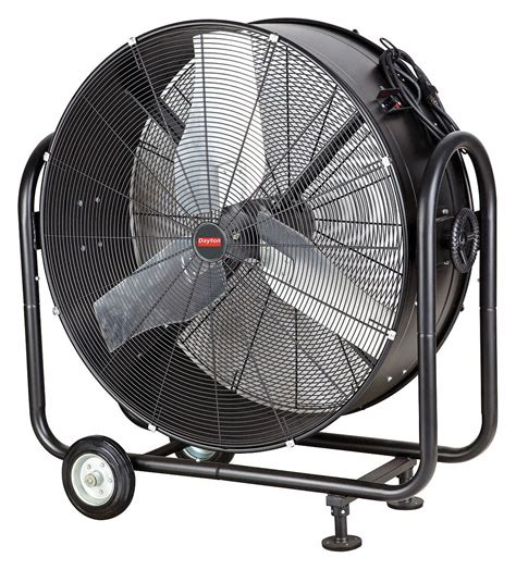 DAYTON 36" Standard-Duty Industrial Fan, Mobile, Floor, 115VAC, 360 ...