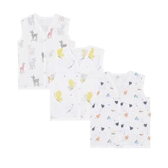 Buy KiddieKisses Organic Muslin Cotton Button Jabla | Pack of 3 White ...