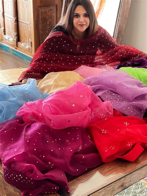 Mukaish Handwork Silk Dupatta | Masakalee