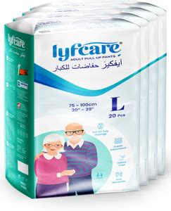 lyfcare Pull-Up Pants | Waist Size (30-39 Inch) Adult Diapers - L - Buy ...