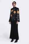 Buy Black Sunflower Hand Embroidered Cape For Women by Shahin Mannan ...
