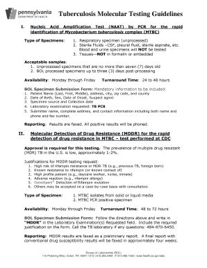 Fillable Online Tuberculosis Molecular Testing Guidelines Fax Email ...