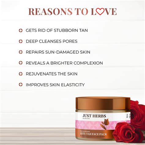 Just Herbs Anti Tan Rose Face Pack Online - De Tan Pack For Face