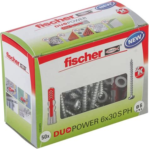 Buy fischer DuoPower 6 x 30 S PH, Powerful Universal Plug with Panhead ...