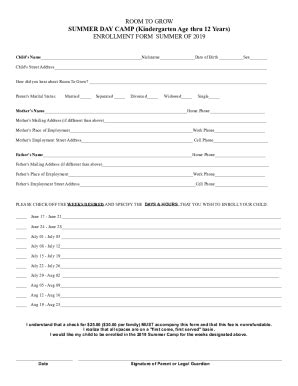 Fillable Online FREE 12+ Sample Summer Camp Registration Forms in PDF ...