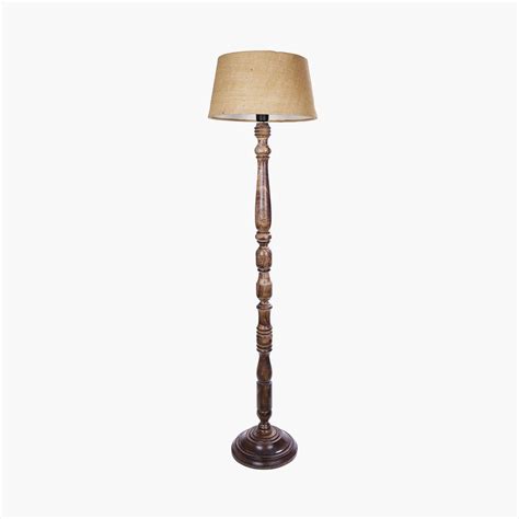Buy HOMESAKE Contemporary Decor Brown Textured Wooden Floor Lamp from ...