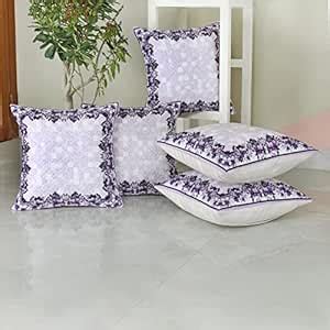 Buy Homerz Premium Velvet Set of 5 Cushion Cover, 16 x 16 inch Size ...
